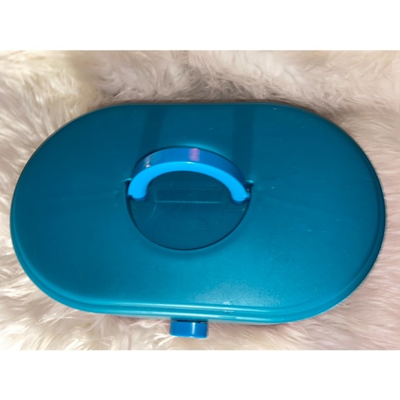Vintage CABOODLES 80s/90s Teal & Pink Makeup Train Case with Mirror - Picture 3 of 6